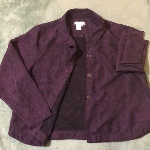 Cold water creek purple 2xl over coat jacket women’s